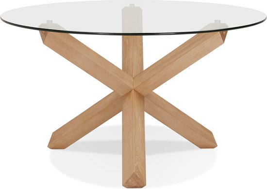 Maysun - Table à Manger Design - VERENA Glas- Bois Ø130 CM