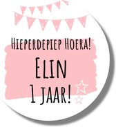 Naam Leeftijd Roze Stickers Verjaardag Kinderen | 20 x | Gepersonaliseerd Uitdelen Trakteren