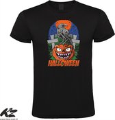 Klere-Zooi - Halloween - Pumpkin #2 - Zwart Heren T-Shirt - S