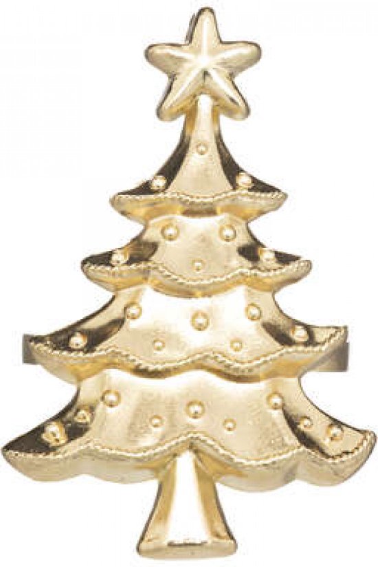 Servetringen - kunstmatige boom servetring - Kerstboom servet ringen goud - 4 stuks - b-home-interieur.be