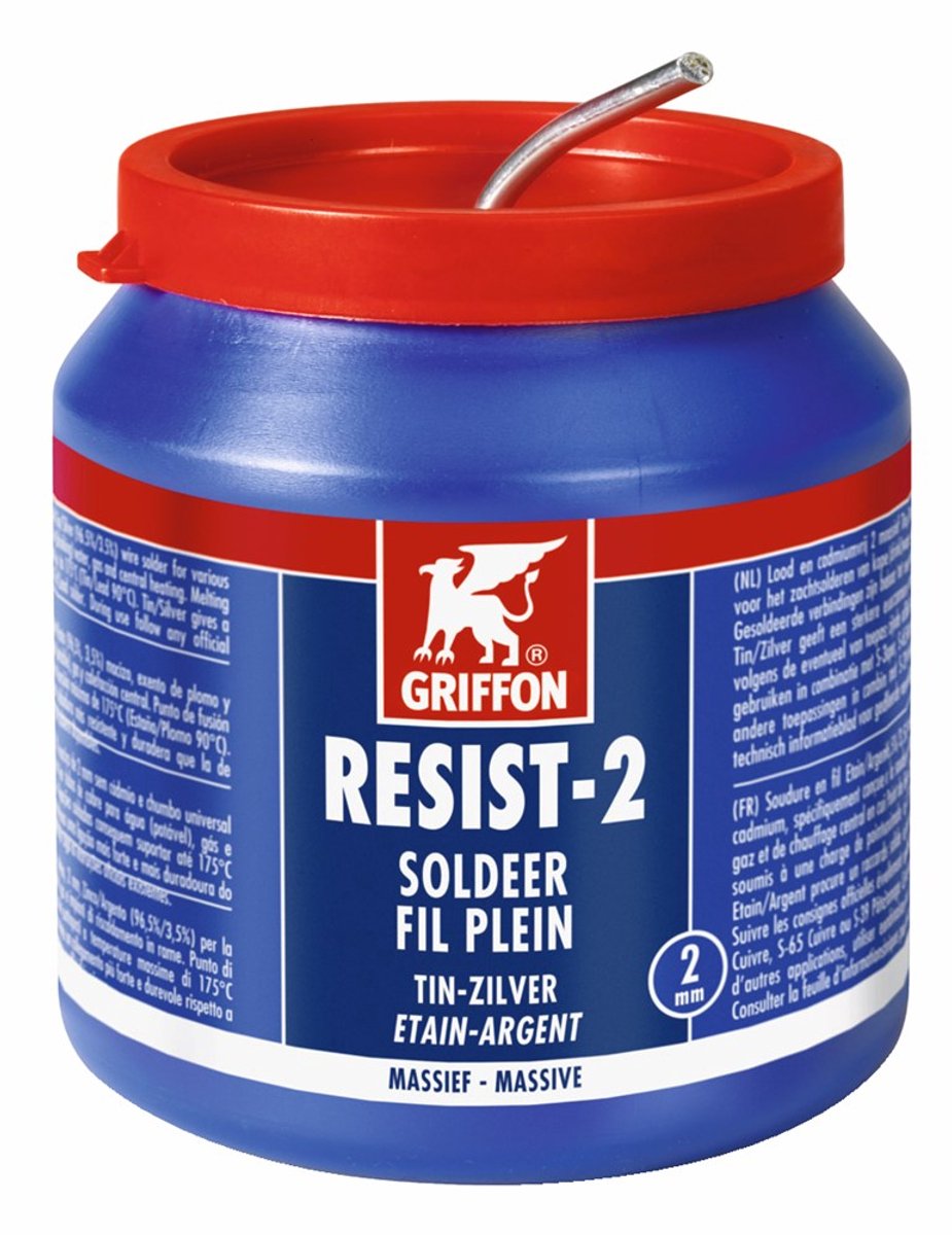 Griffon resist-2 tin/zilver draadsoldeer pot Ø 2 mm - 500 gram
