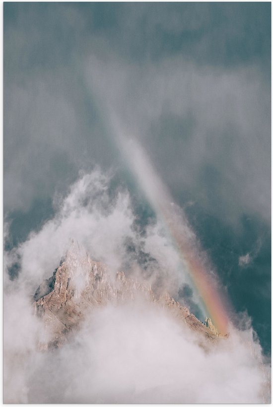 WallClassics - Poster (Matte) - Rainbow with Mist over Rocks - 40x60 cm Photo sur Papier Poster avec un aspect Mat