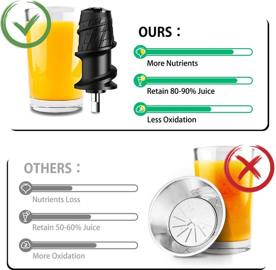 Slowjuicer Met 450ml Pulpcontainer - Sapcentrifuge voor Groenten & Fruit - 150W van SLO — afbeelding 3