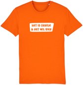 Het is oranje & het wil bier Rustaagh unisex t-shirt L - Oranje shirt dames - Oranje shirt heren - Oranje shirt nederlands elftal -  WK voetbal 2022 shirt - WK voetbal 2022 kleding - Nederlands elftal voetbal shirt