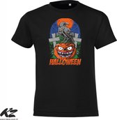 Klere-Zooi - Halloween - Pumpkin #2 - Zwart Kids T-Shirt - 104 (3/4 jr)