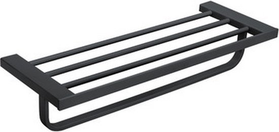 SaniBright Lugano Handdoekrek Mat Zwart - Handdoekhouder Badkamer- Handdoekenrek Groot