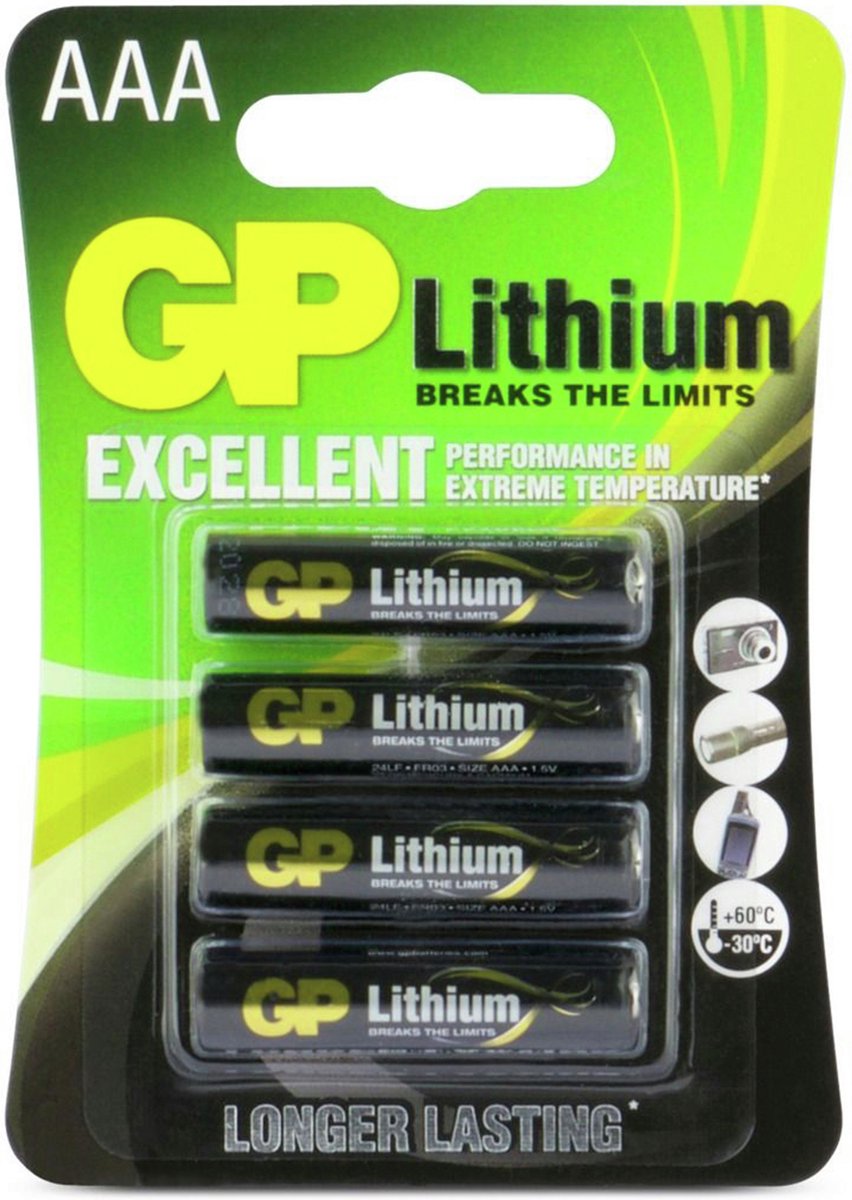 GP Batteries Lithium Primary AAA - 4 Wegwerpbatterij Alkaline