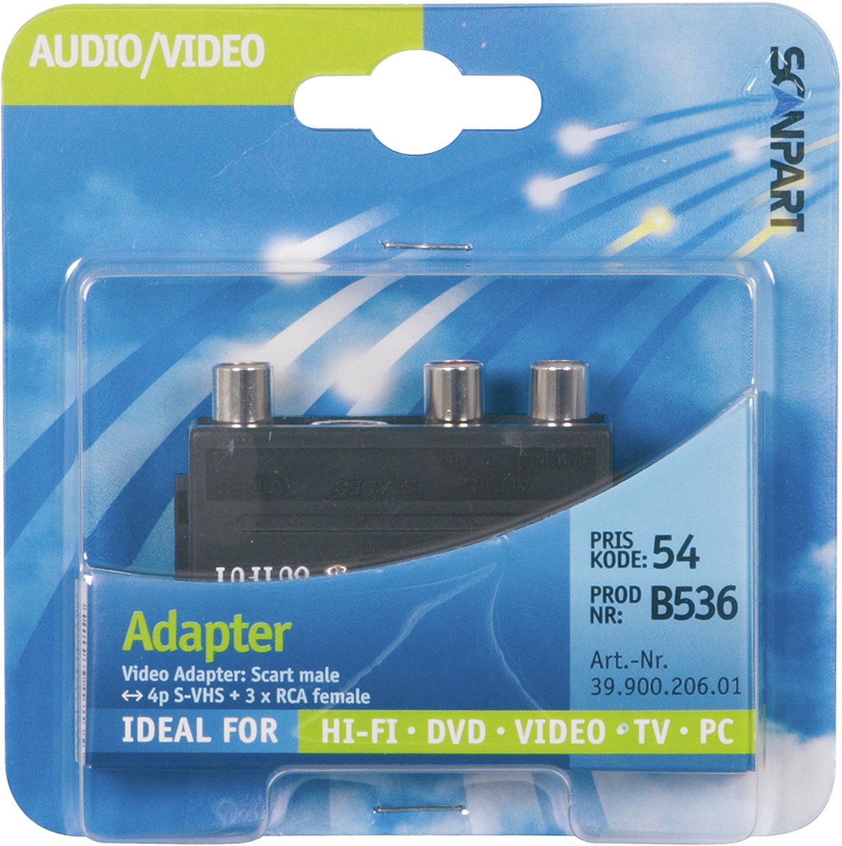 Scanpart Scart AV adapter - Geschikt voor verbinden DVD speler of video recorder - Met schakelaar