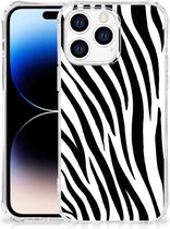 Hoesje Apple iPhone 14 Pro Max GSM Hoesje met doorzichtige rand Zebra