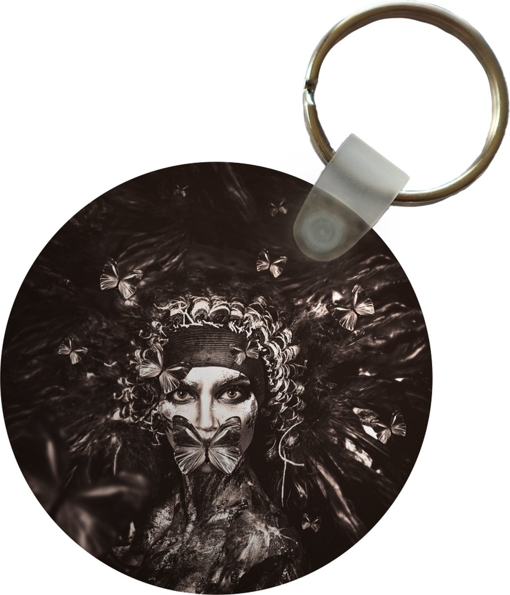 Sleutelhanger - Vrouw - Verf - Luxe - Plastic - Rond - Uitdeelcadeautjes