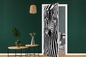 Deursticker Zebra zwart-wit fotoprint - 85x205 cm - Deurposter