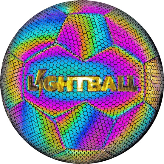 Luckits Ballon De Football Holographique Lumineux Taille 5 - Phosphorescent Avec Pompe Et Sac