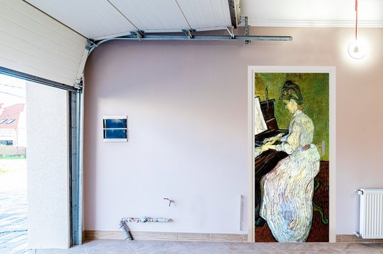 Sticker porte Vincent van Gogh 2 - Marguerite Gachet au piano - Peinture de Vincent van Gogh - 80x205 cm - Affiche porte autocollante - Sticker porte sans bulle et repositionnable