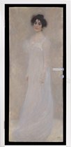 Deursticker Gustav Klimt - Portret van Serena Lederer - Schilderij van Gustav Klimt - 80x205 cm - zelfklevende deurposter - bubbelvrij en herpositioneerbare deursticker