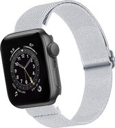 Nylon Bandje Geschikt voor Apple Watch 1-8 / SE (38/40/41 mm) Bandje Stof - Horloge Band Verstelbare Gesp Polsband Geschikt voor Apple Watch 1-8 / SE (38/40/41 mm) - Wit