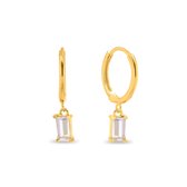 LOVI Carré Boucles d'oreilles d'Oreilles / Boucles d'oreilles d'Oreilles | Or blanc | Ø 12 mm | 21x12mm | Argent 925