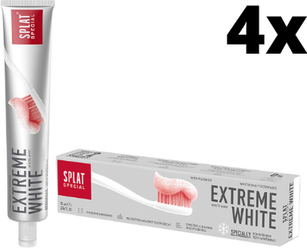 Goedkoopste Splat Special Extreme White Tandpasta - 4 x 75 ml - Voordeelverpakking