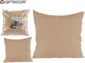 Giftdecor - voordeel set van 2 sierkussens incl vulling - 40*40cm - beige