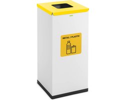 ulsonix - Afvalbak - 60 L - wit - label recyclebaar materiaal