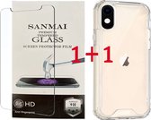 iPhone XR Hoesje Shock Proof Siliconen Hoes Case Cover Transparant geschikt voor Apple iphone   XR - 1X Screen Protector