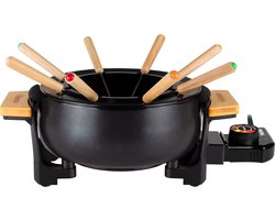 Tristar Fonduepan FO-1108 - Elektrische Fondueset - 8 personen - Geschikt voor kaas, olie, chocolade en bouillon - Bamboe