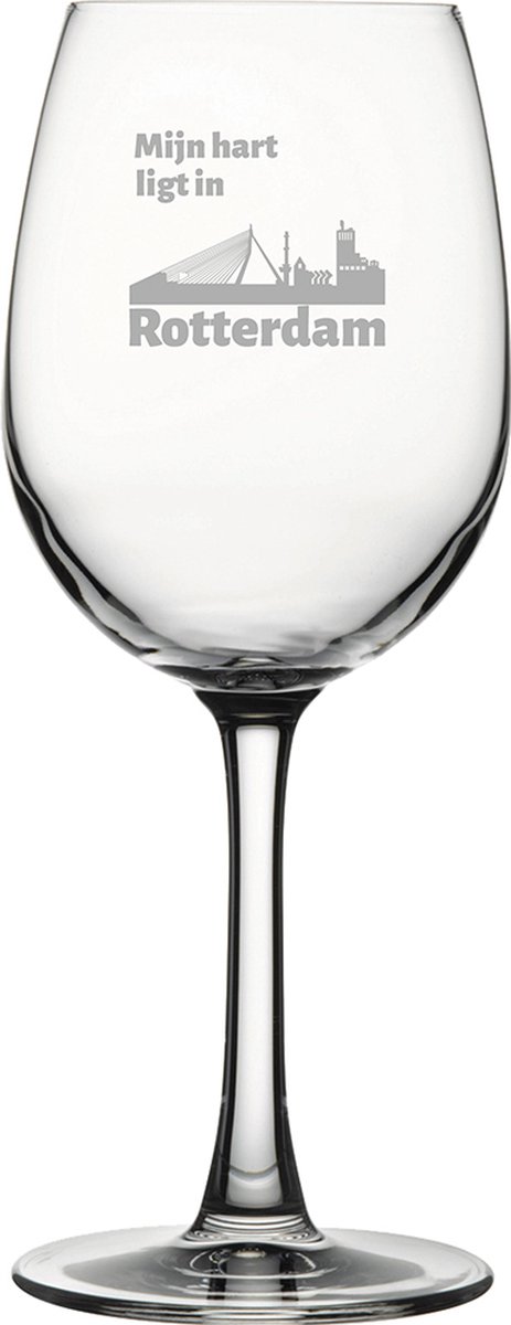 Gegraveerde witte wijnglas 36cl Rotterdam