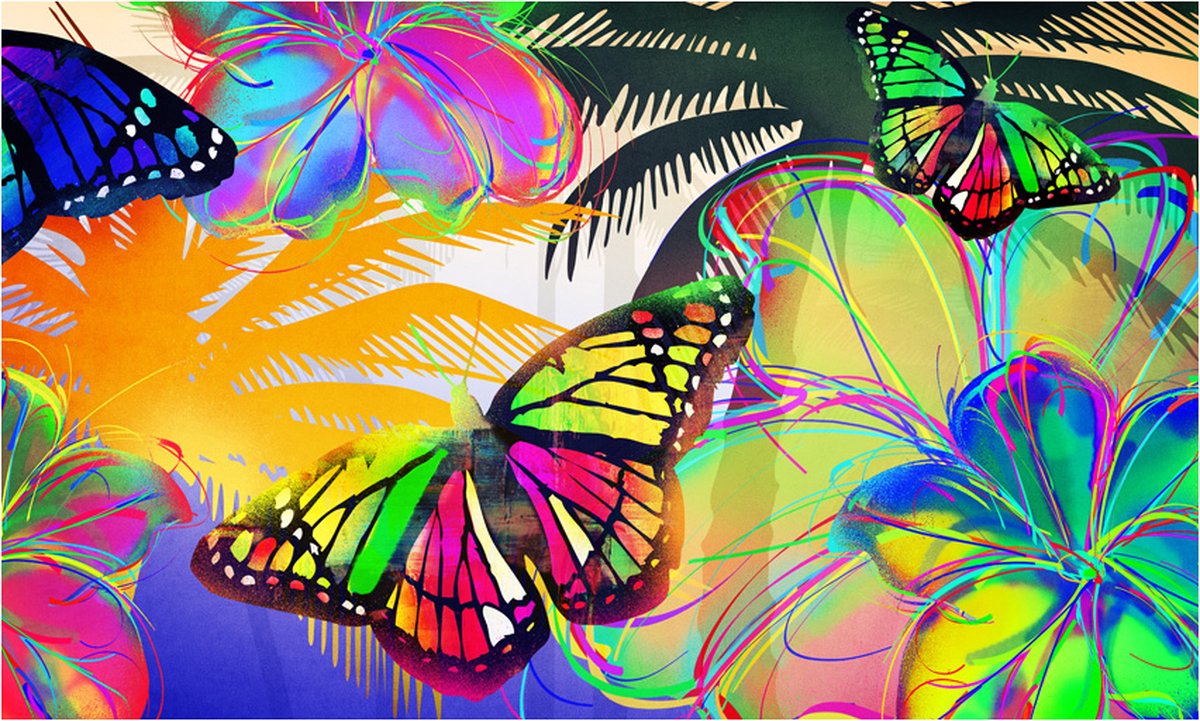 Fotobehang - Butterflies in the stomach.
