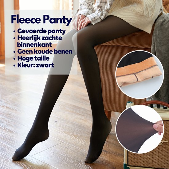 Fleece panty of thermo legging dames | Shop online - Legging - Zwart