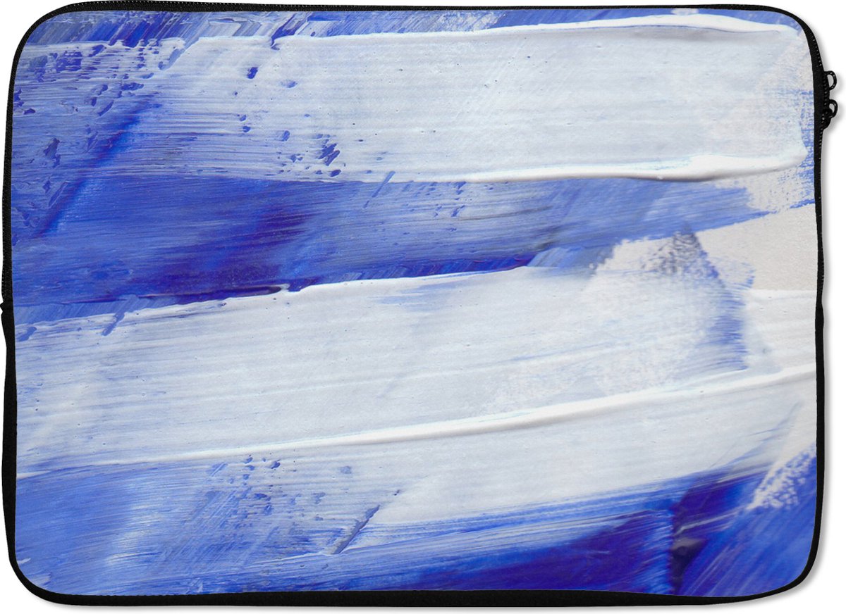 Laptophoes - Verf - Blauw - Design - Abstract - Laptop case - Laptop sleeve - 14 Inch