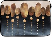 Laptophoes - Cirkel - Goud - Blauw - Abstract - Laptop case - Laptop sleeve - 13 Inch