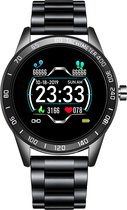 Belesy® MODEST – Smartwatch Heren – Smartwatch Dames – Horloge – 1.3 inch Touchscreen Kleurenscherm – Stappenteller – Hartslag – Bloeddrukmeter – Zuurstofgehalte – Slaapmonitor – Multi Sportmodus – Calorieën – Bluetooth 4.0 – Zwart - Moederdag