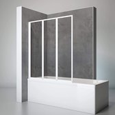 Paroi de bain Schulte - en 3 parties - 127x140cm - profilé en aluminium blanc - verre de sécurité transparent - art. D1300 04 50