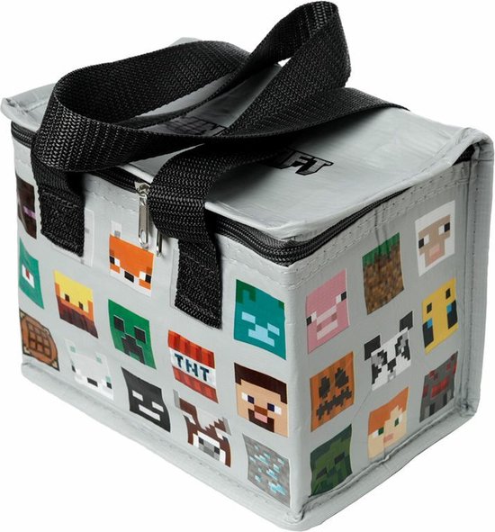 Puckator Petit sac isotherme lunch/six pack - 2 pcs - Impression Minecraft - 21 x 15 cm - 4,4 L