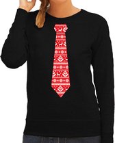 Bellatio Decorations stropdas Kersttrui/Kerst sweater kerstpatroon - dames S