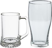 Secret de Gourmet Bierglazen set - bierpullen/pint glazen - 8x stuks - glas