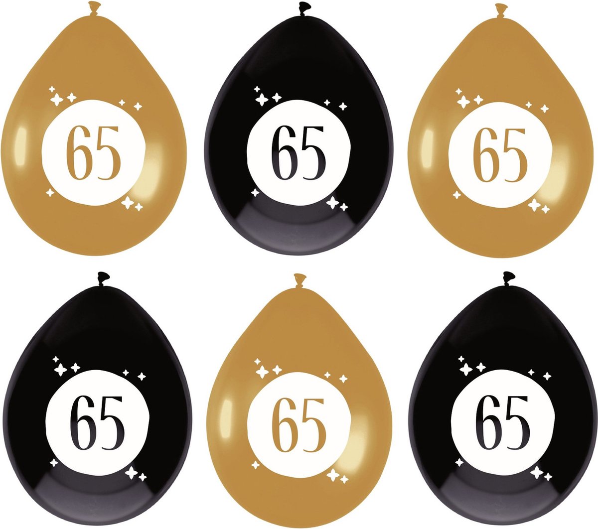 Haza Ballonnen - 65 jaar - leeftijd verjaardag - 12 stuks - 30 cm