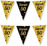 Paperdreams Vlaggenlijn - 3 st - luxe Sarah/50 jaar feest- 10m - goud/zwart