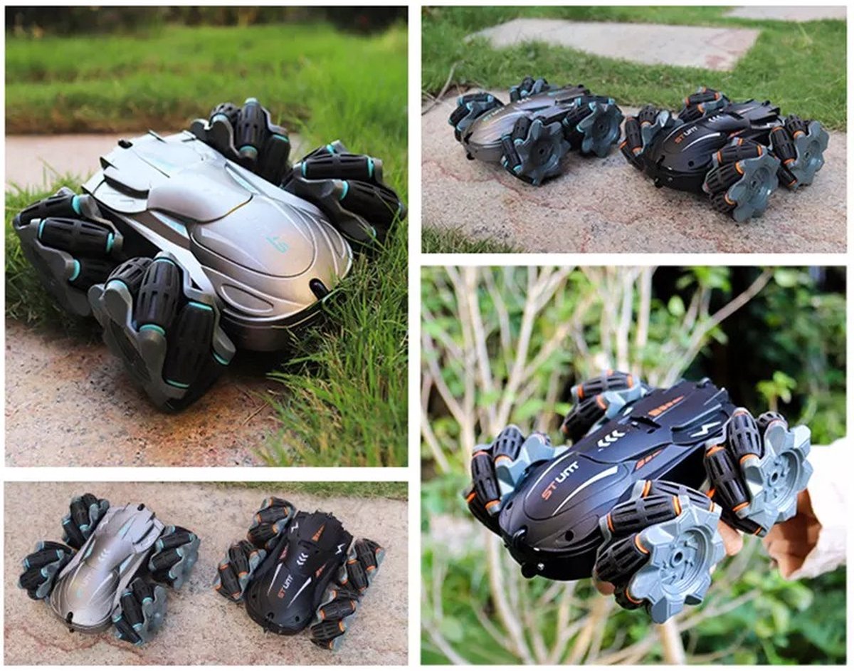 Huntex 2.4 GHZ RC 360 Stunt Car - Zilver - RC Voertuigen - Afstand Bestuurbare auto - Offroad - Volwassenen en Kind — afbeelding 5