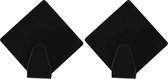 Excellent houseware - Zelfklevende rvs haakjes - zwart - 8x