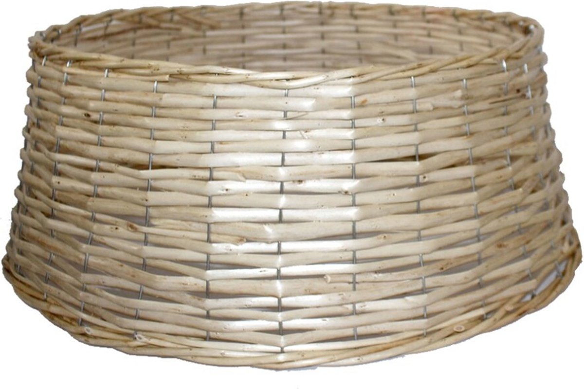 Gerimport Gerim Kerstboomrok/kerstboommand - naturel - gevlochten - D48 cm en H21 cm - kerstboom van 210 cm Beige