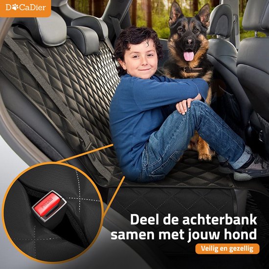Hondendeken Auto – Achterbank – Kofferbak – Waterproof – Honden Deken – Met Kijkvenster – Zwart – 147 x 137 cm