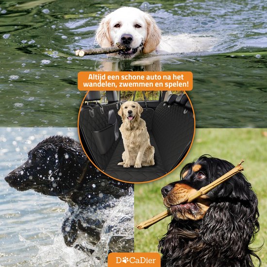 Hondendeken Auto – Achterbank – Kofferbak – Waterproof – Honden Deken – Met Kijkvenster – Zwart – 147 x 137 cm - Merkloos