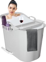 LIFEBATH - Zitbad Nancy - Bath bucket - Mobiele badkuip - 200L - Voor volwassenen - Inclusief Badrek - Wit