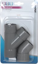 Scanpart duo afvoerstuk wasmachine en droger 40 mm - Grijs PVC Y-stuk - Inclusief bocht en PVC lijm