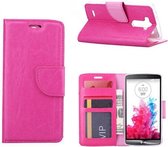 LG G3 Hoesje Met Pasjeshouder Bookcase Roze