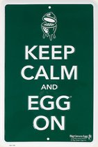 Big Green Egg - Tekstbord - Mancave - Keep Calm Egg On - Groen