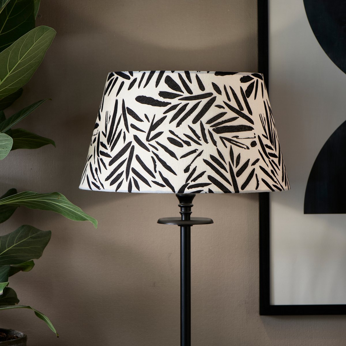 Riviera Maison Lampenkap 21x38 - Ink Stripes Lamp Shade - Zwart Wit