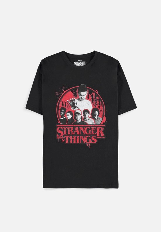 Stranger Things Tshirt Homme -L- Personnages Zwart