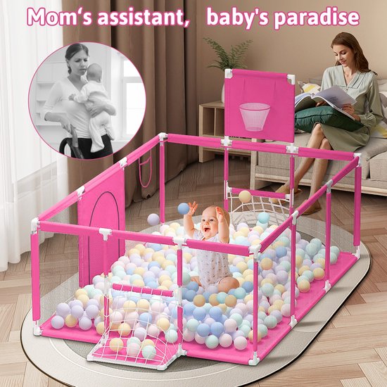 JINXIA Kinderbox, 190 x 150 cm, XXL, opvouwbaar, modulair, met