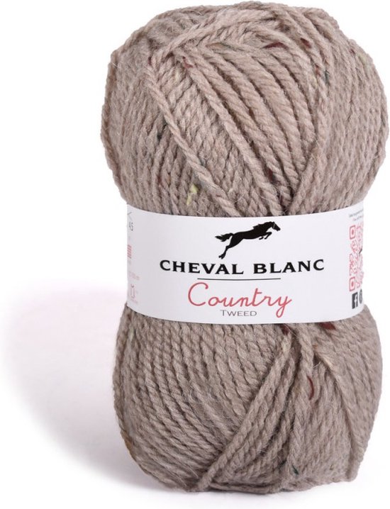 Cheval Blanc Country Tweed wol - Acryl garen Taupe (304) - 1 bol van 50 gram